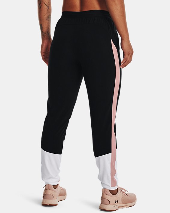 Women's UA Armour Sport Woven Colorblock Pants in Black image number 1